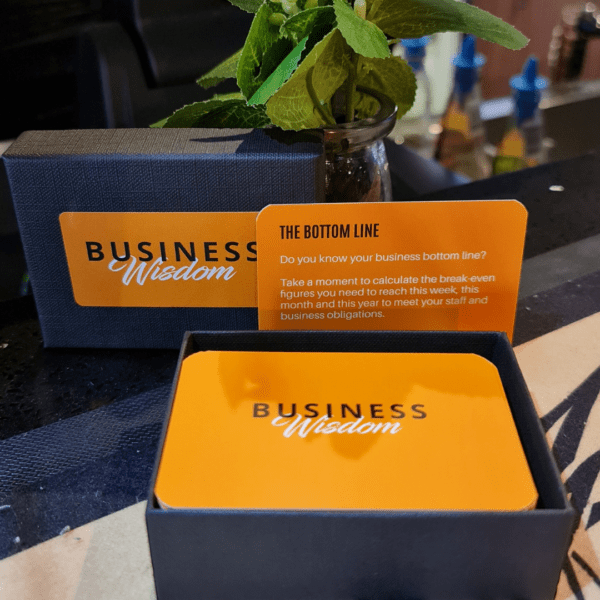 The Business Wisdom Deck by Clive Enever business card.