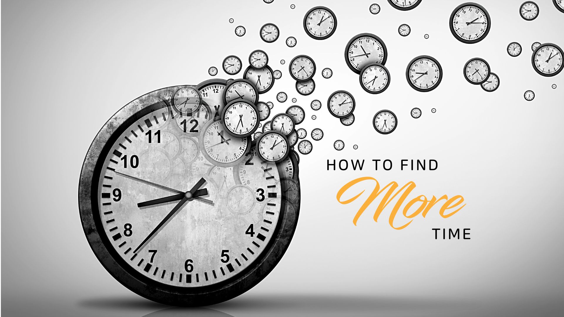 Image of clocks with text: 'How to find more time'