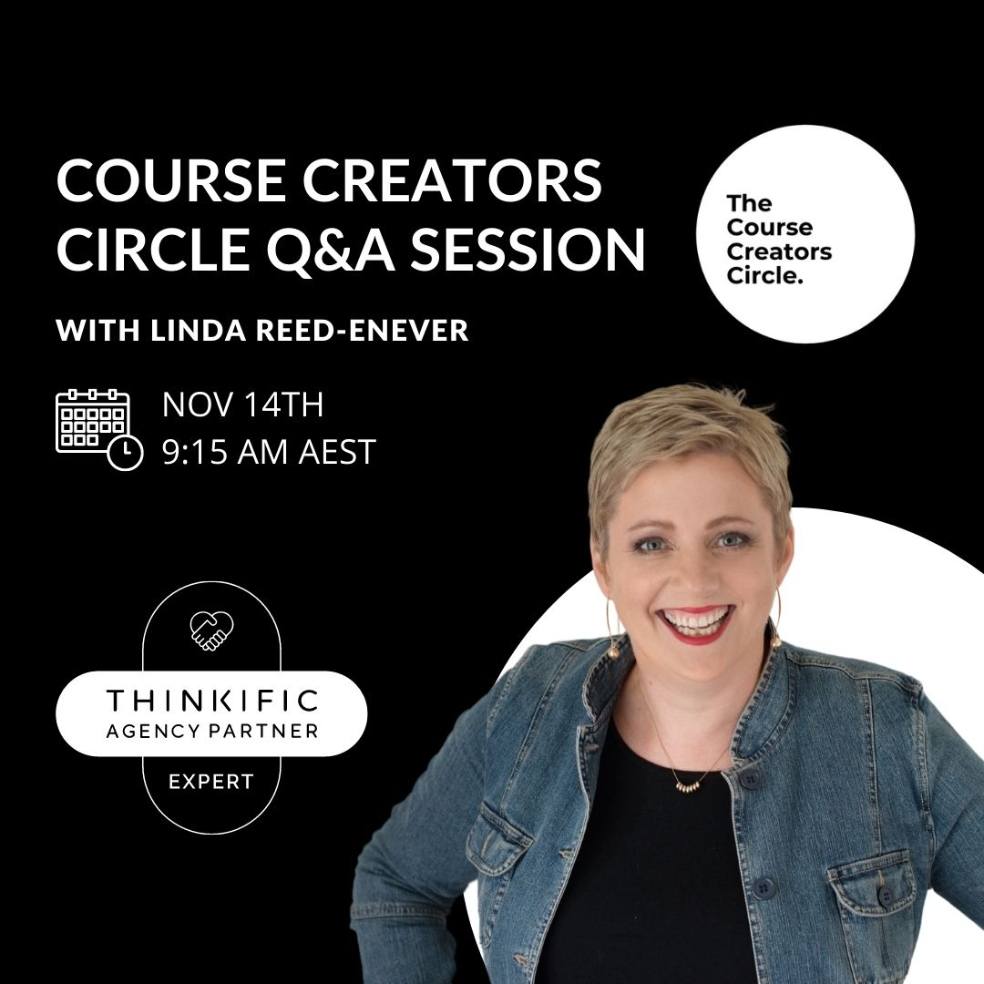 Course creators seek guidance and have their questions answered in a Q&A session with Linda Reed.